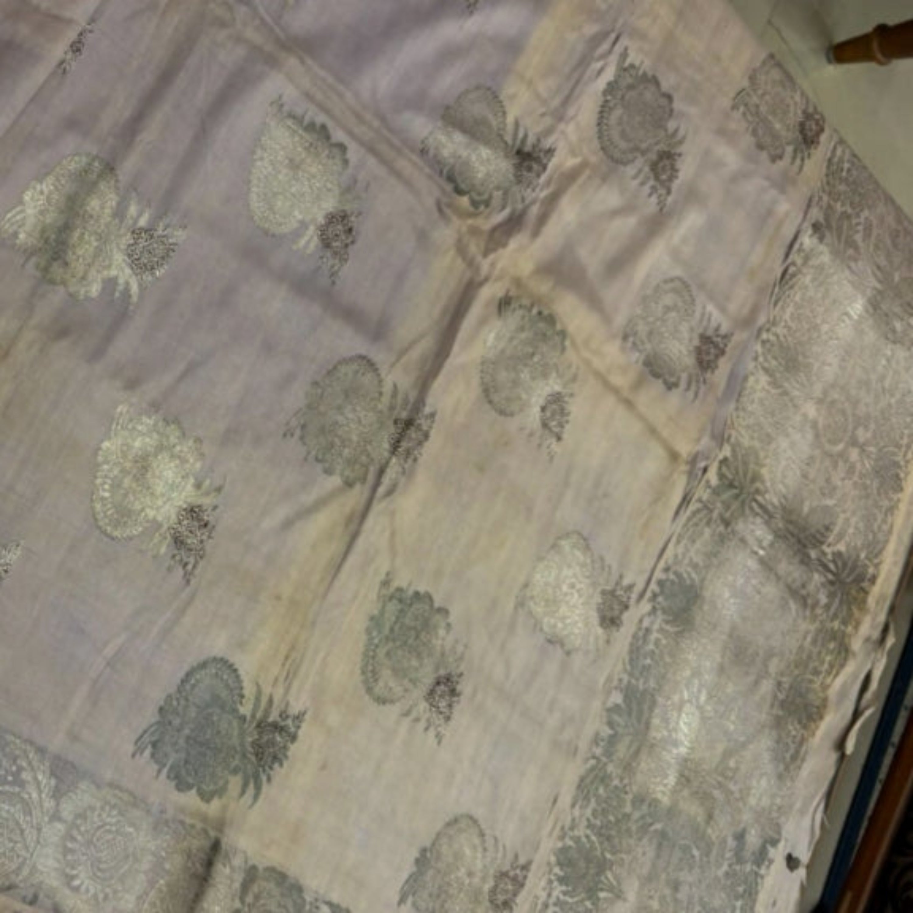 Textile with floral patterns on a fabric surface
