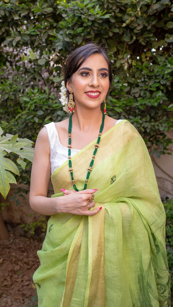 Raagini Hindol - Pure Linen Handloom Saree