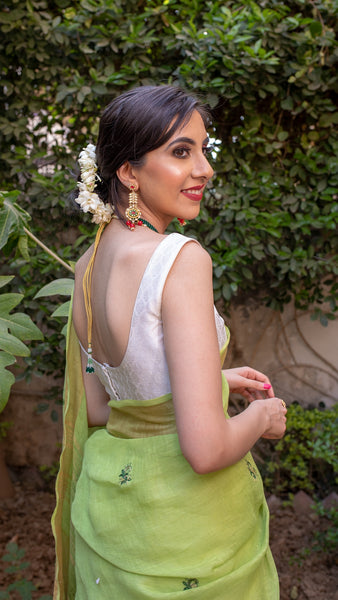 Raagini Hindol - Pure Linen Handloom Saree
