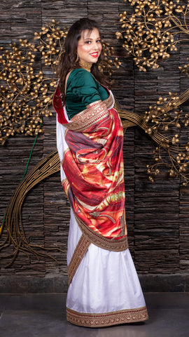 The Rajasthani Soiree - White Saree