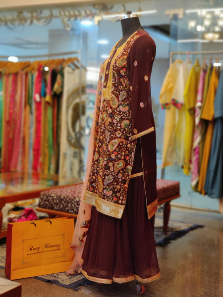 Brown Gharara Suit