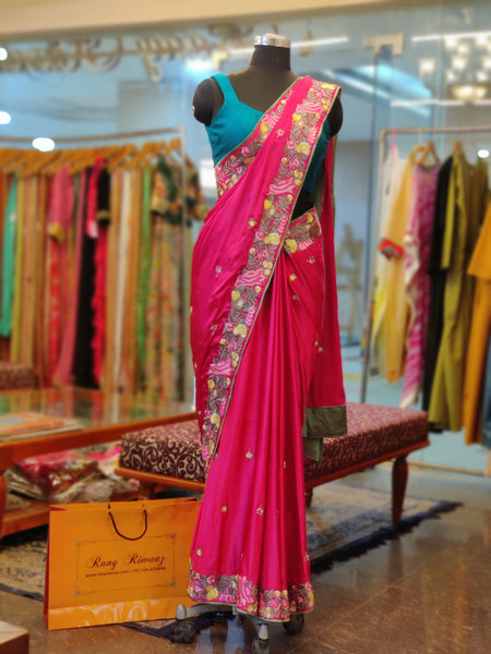 Diva Pink Parsi Gara Saree