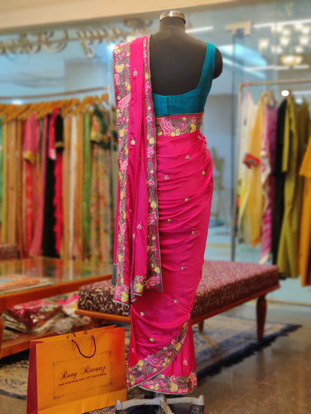 Diva Pink Parsi Gara Saree