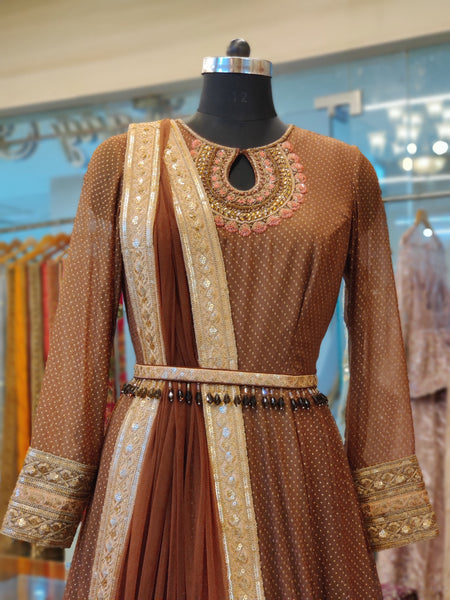 Brown Anarkali