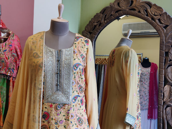 Pastel Yellow Sharara Suit