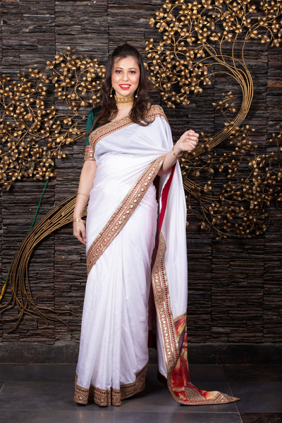 The Rajasthani Soiree - White Saree