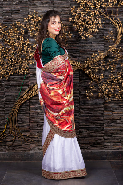 The Rajasthani Soiree - White Saree