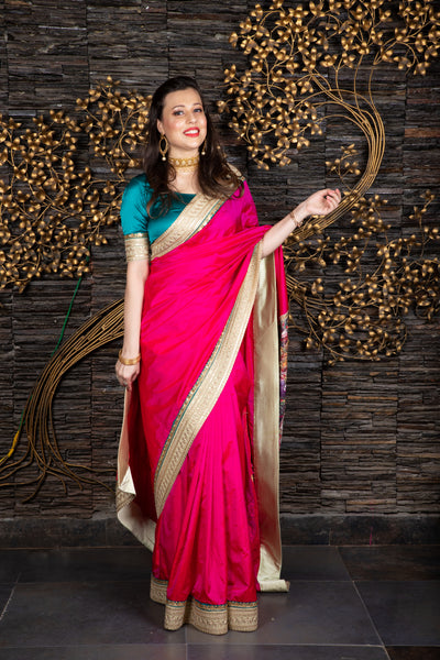 The Royal Grooming – Magenta Saree