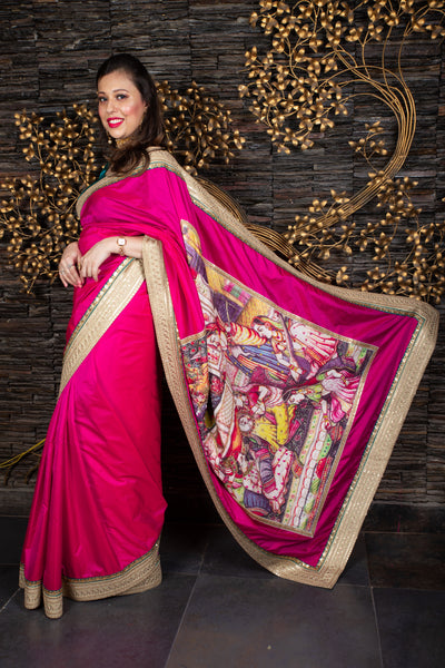 The Royal Grooming – Magenta Saree