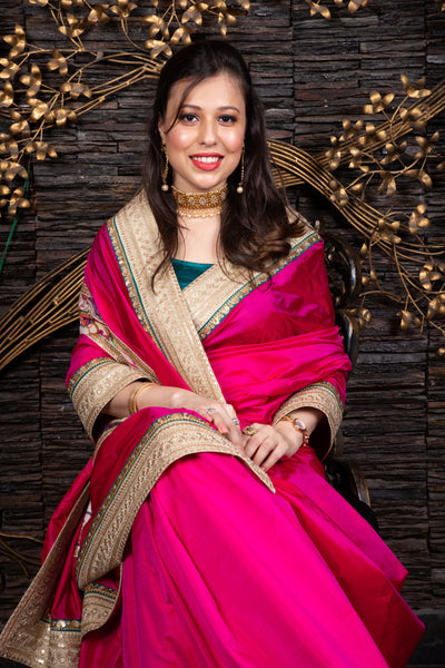 The Royal Grooming – Magenta Saree