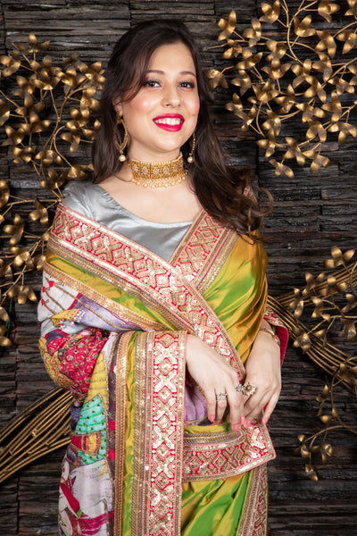 The King’s Progression - Leaf Green Saree