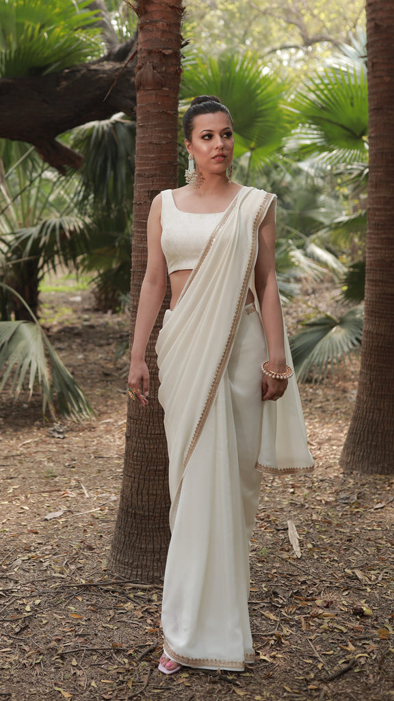 My Rang - Ivory White Saree
