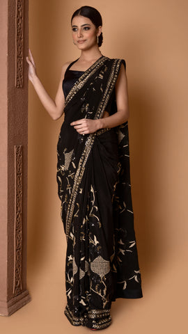 Abstract Pattern Shades of Gold Saree