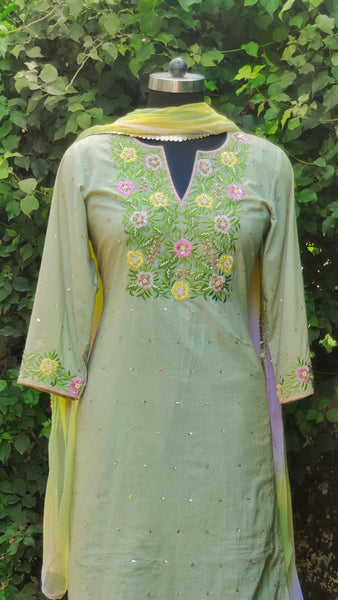 Sage Green Gharara Suit