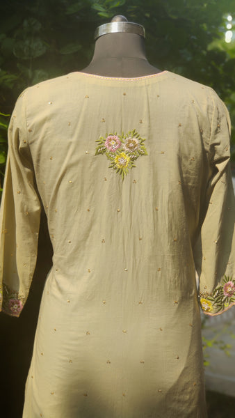 Ecru Brown Gharara Suit