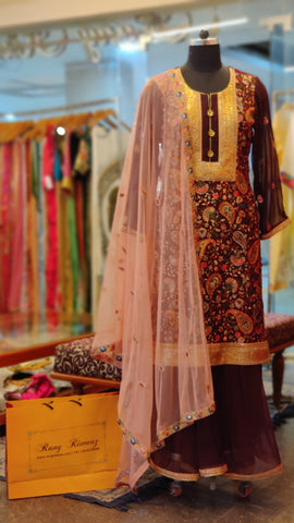 Brown Gharara Suit