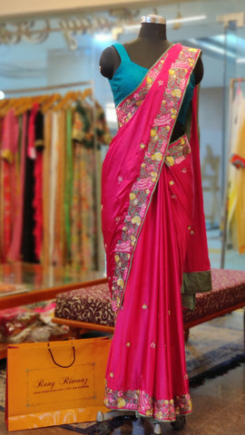 Diva Pink Parsi Gara Saree