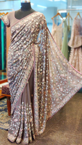 Vintage Jaal & Border Parsi Gara Saree
