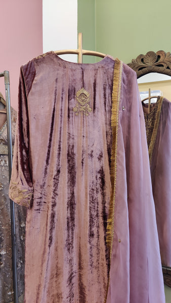 Vintage Rose Silk Velvet Suit