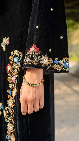Bahar Bel - Black Silk Velvet Suit