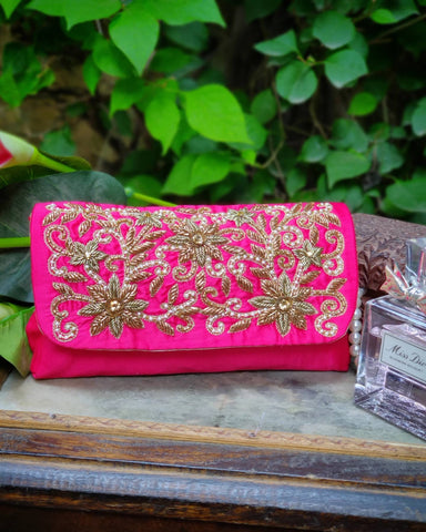 Zardozi embroidered Vintage Clutch