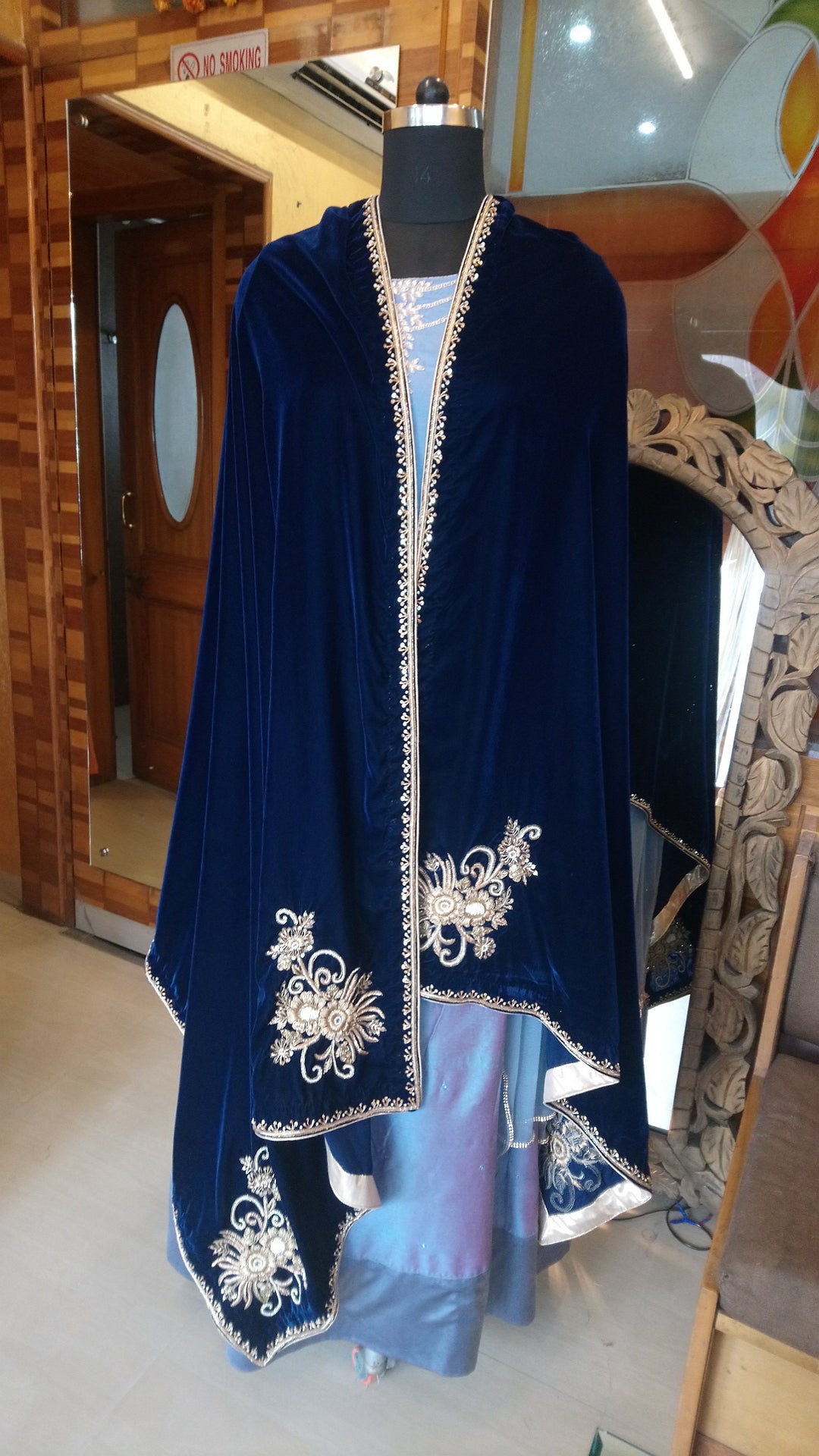 Konia Boota - Navy Blue Velvet Shawl