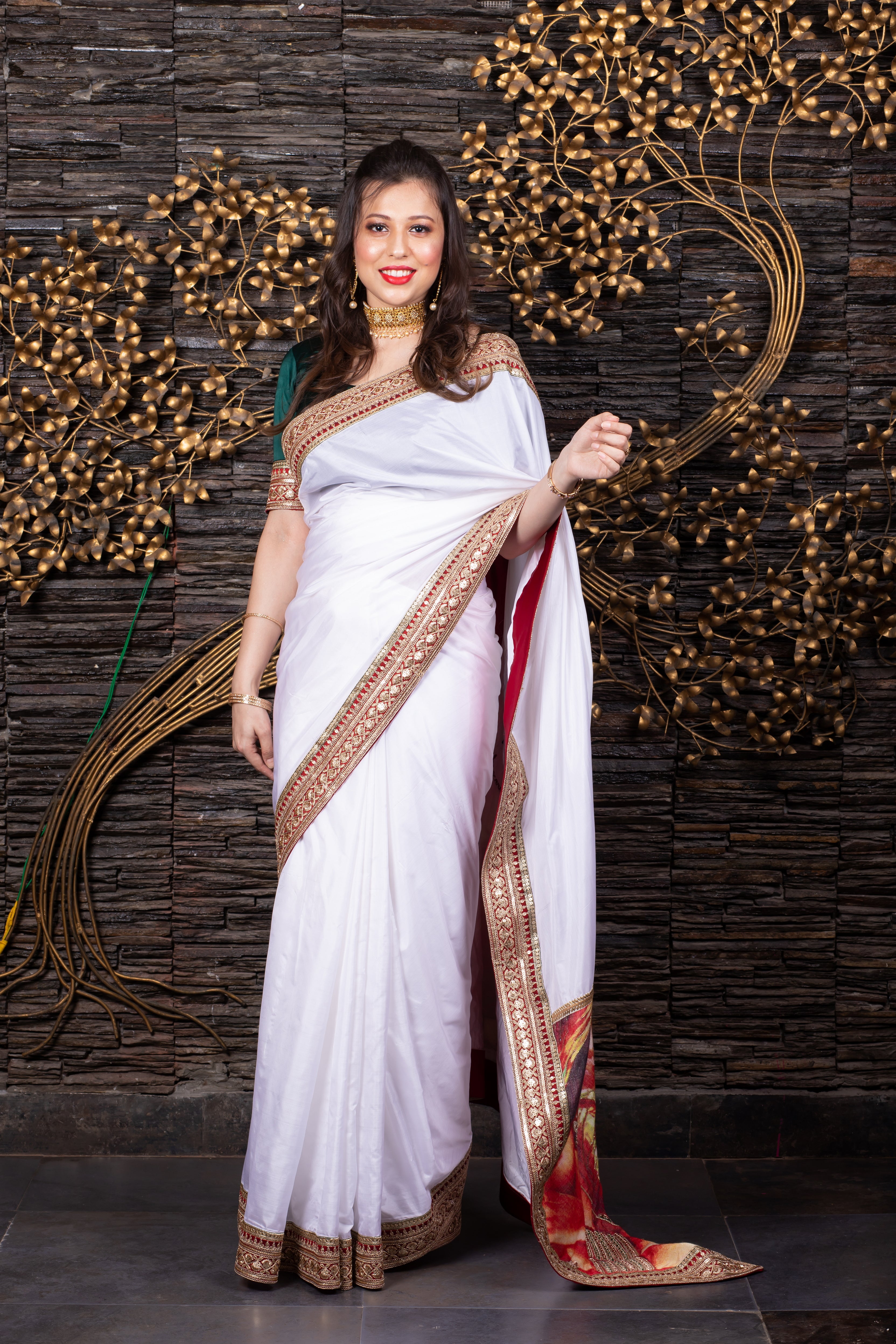 The Rajasthani Soiree - White Saree